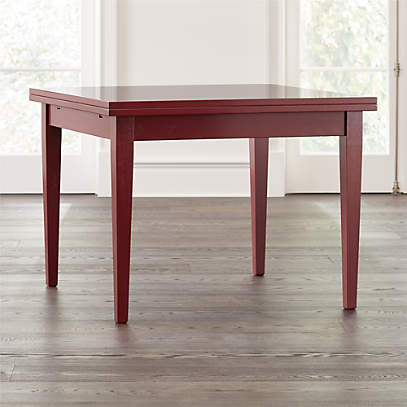 Pratico Red Extension Square Dining, Rectangular Square Wood Dining Table