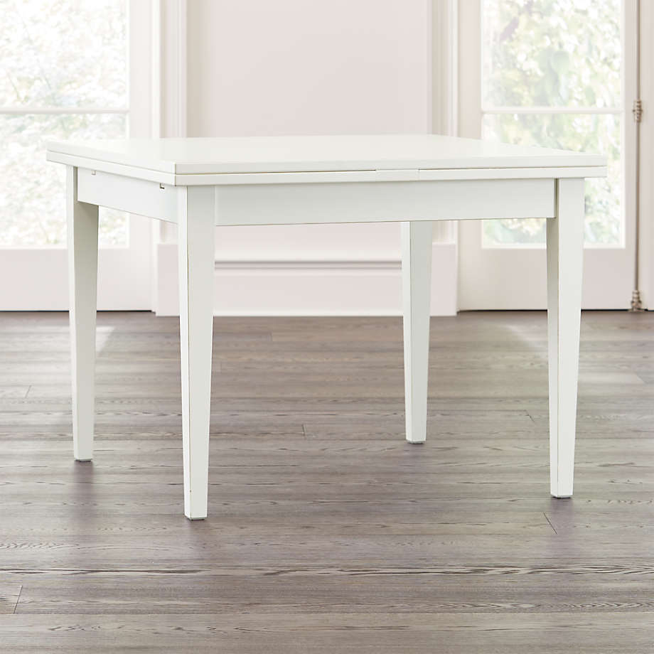 Pratico White Extension Square Dining Table + Reviews Crate & Barrel