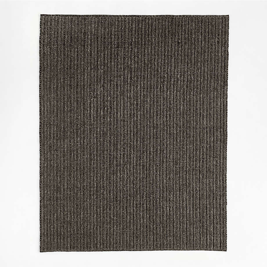 Prato Wool Braided Black Area Rug 10'x14' Crate & Barrel