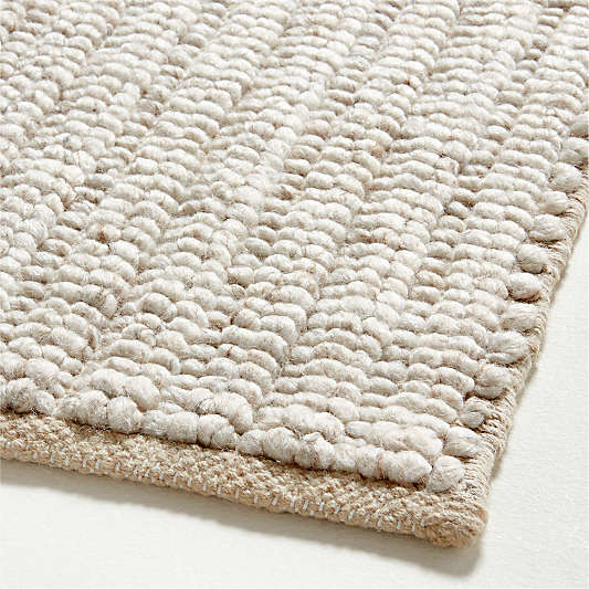 Prato Performance Wool Ivory Area Rug 6'x9'