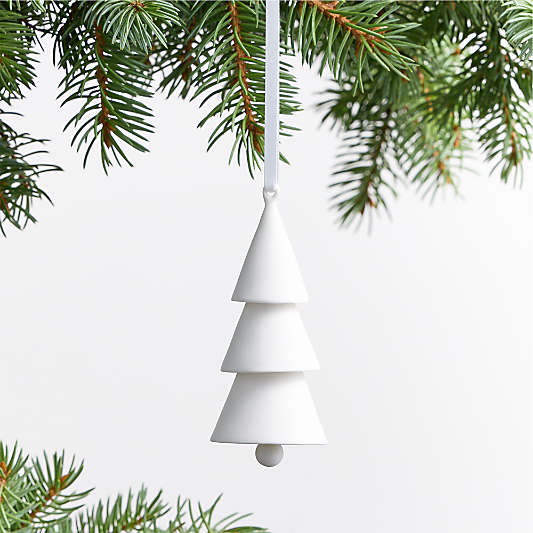 White Porcelain Bell Tree Christmas Ornament