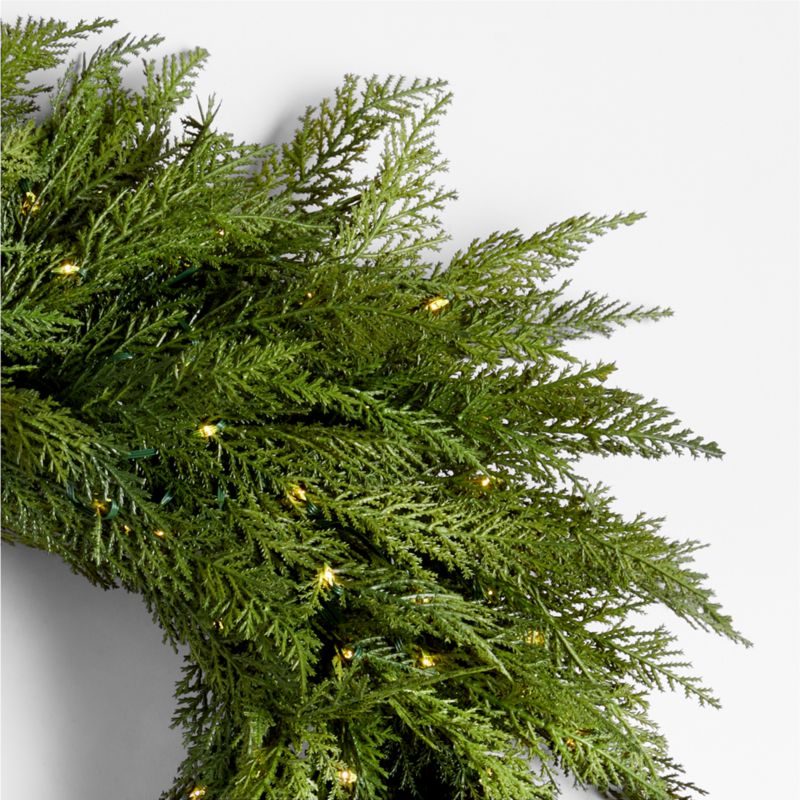 Faux Hemlock Pine Pre-Lit LED Wreath 28" - image 10 of 18