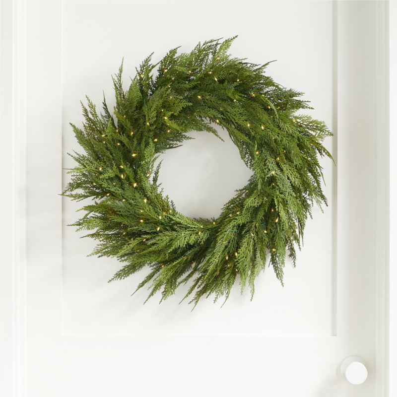 Faux Hemlock Pine Pre-Lit LED Wreath 28" - image 9 of 18