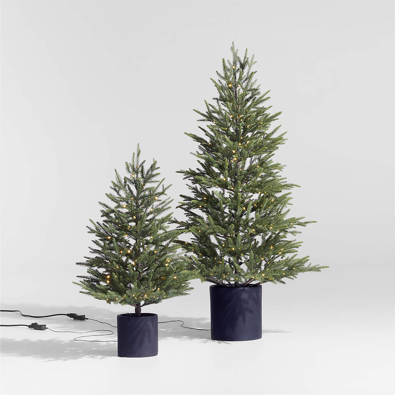 Faux Potted Norway Spruce PreLit LED Christmas Trees with White Lights