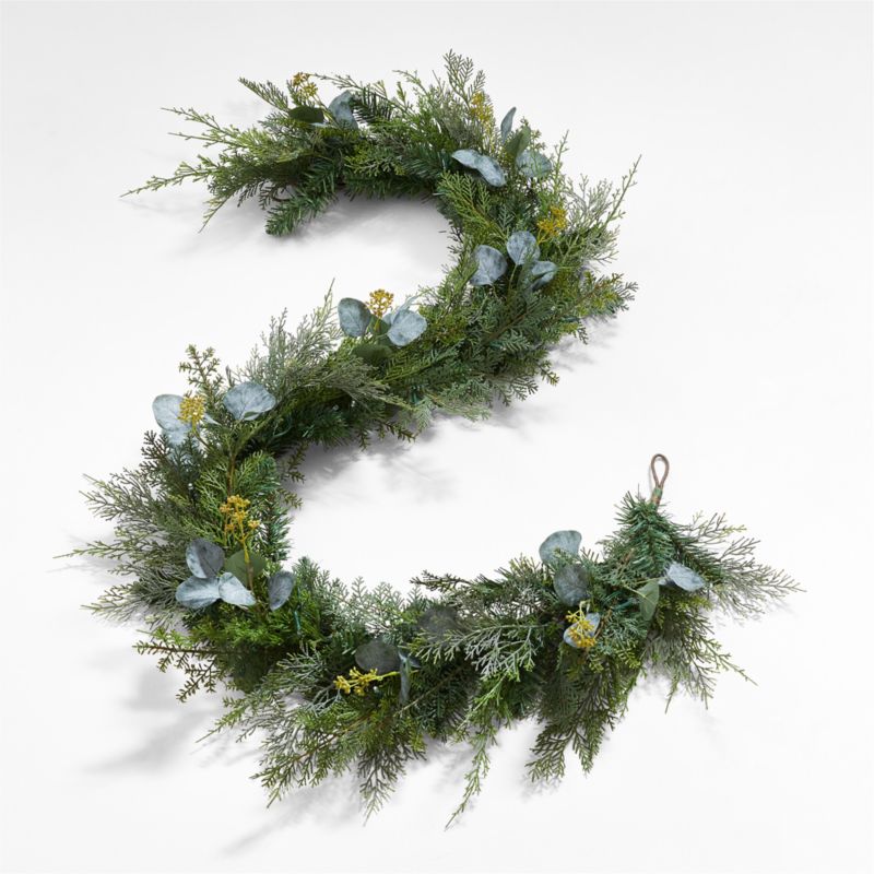 Faux Pre-Lit LED Pine and Eucalyptus Garland 6' - image 13 of 13