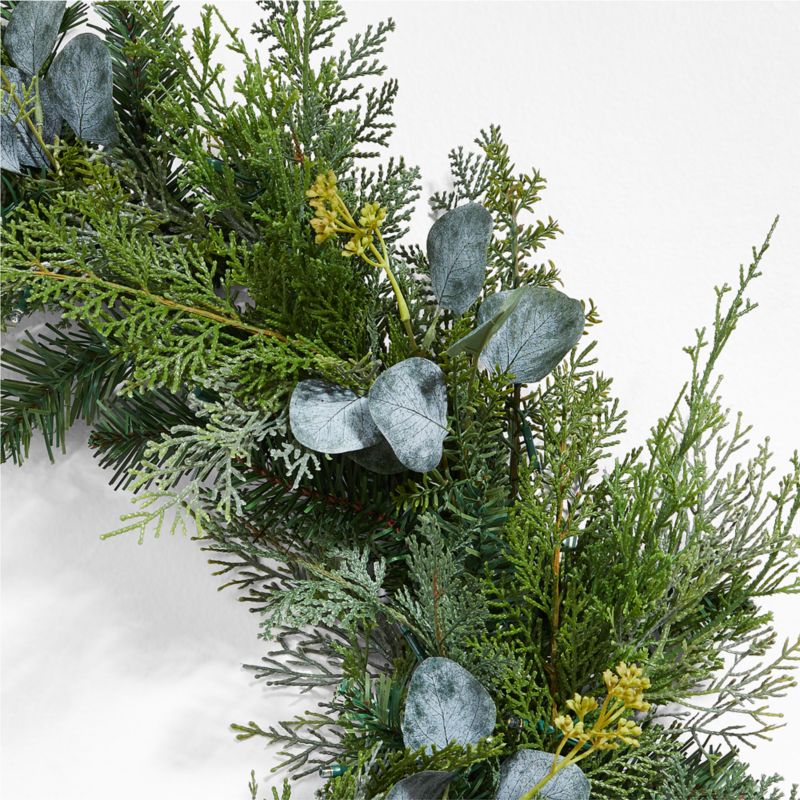 Faux Pre-Lit LED Pine and Eucalyptus Garland 6' - image 12 of 13