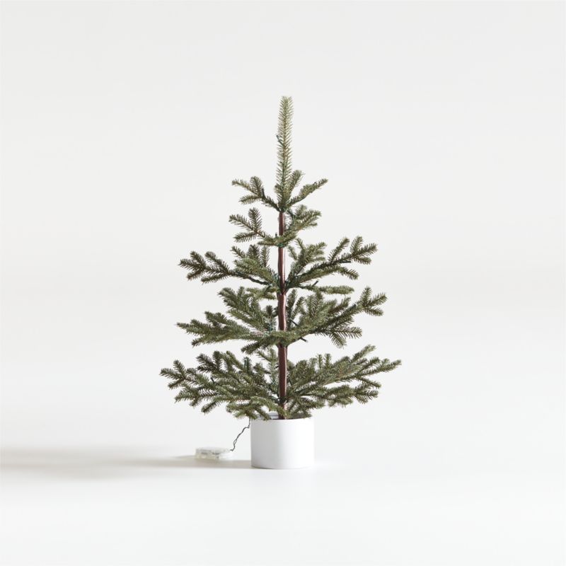 Faux Potted Pine Pre-Lit LED Christmas Tree with White Lights 32" - image 3 of 5