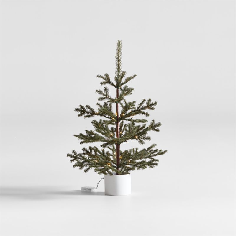 Faux Potted Pine Pre-Lit LED Christmas Tree with White Lights 32" - image 0 of 5