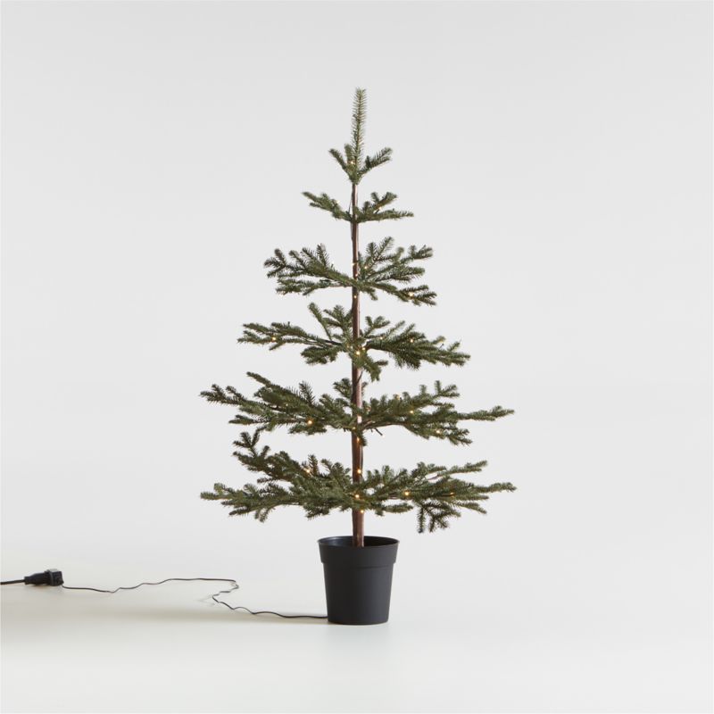 Faux Pine Pre-Lit LED Christmas Tree with White Lights 4'