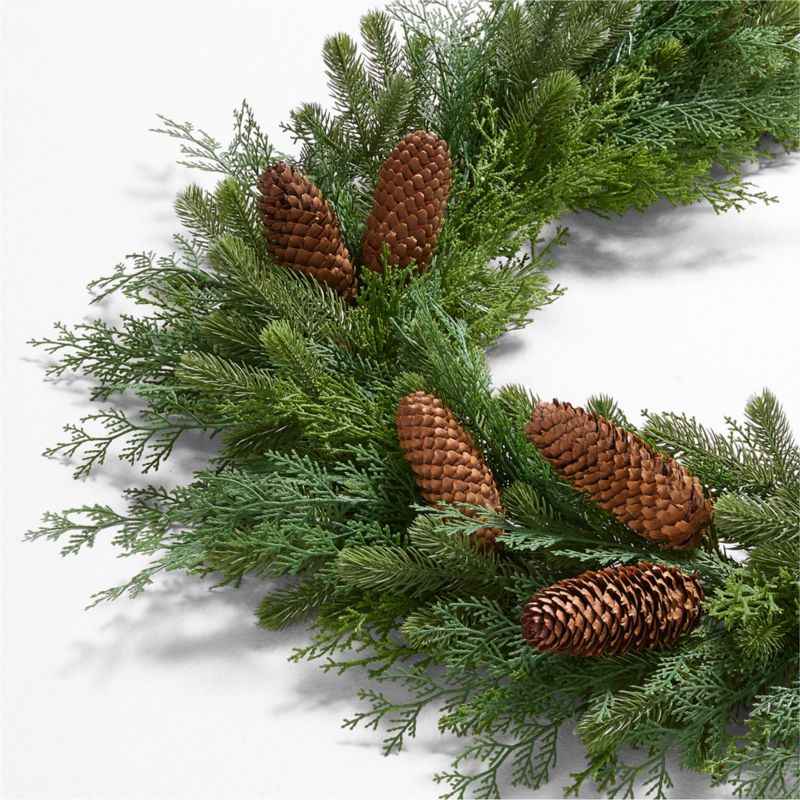 Faux Pinecone and Cedar Pre-Lit Holiday Garland 6'