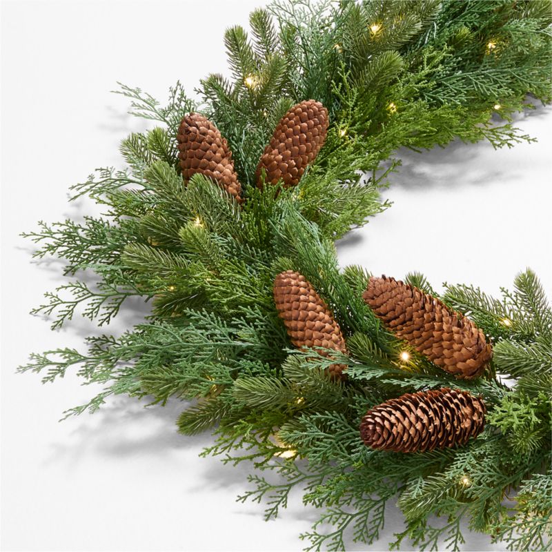 Faux Pinecone and Cedar Pre-Lit Holiday Garland 6'