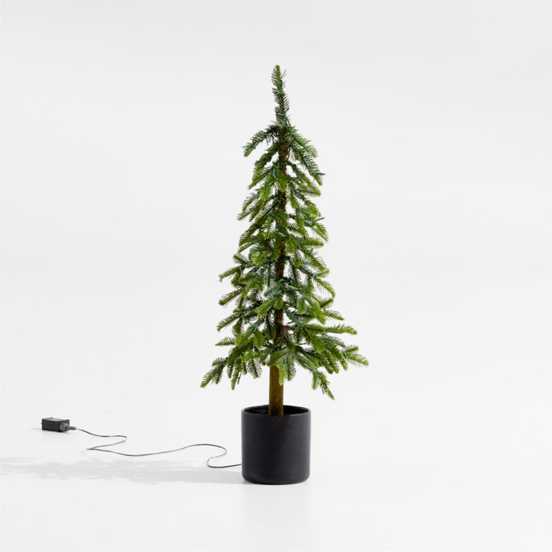 Faux Potted Slim Alpine Pre-Lit LED Tree with White Lights 3' - image 3 of 14