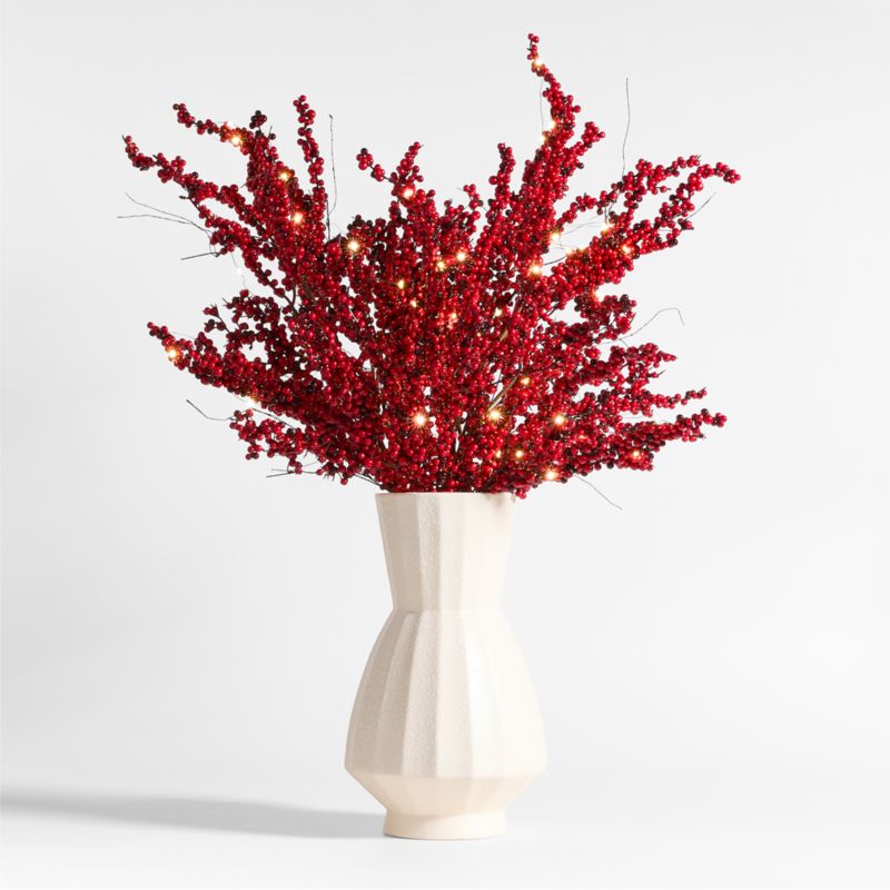 Red Mini Berry Pre-Lit Holiday Stem 40" - image 1 of 7