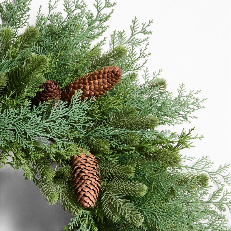 Faux Pinecone and Cedar Pre-Lit Holiday Wreath 28" - image 6 of 7