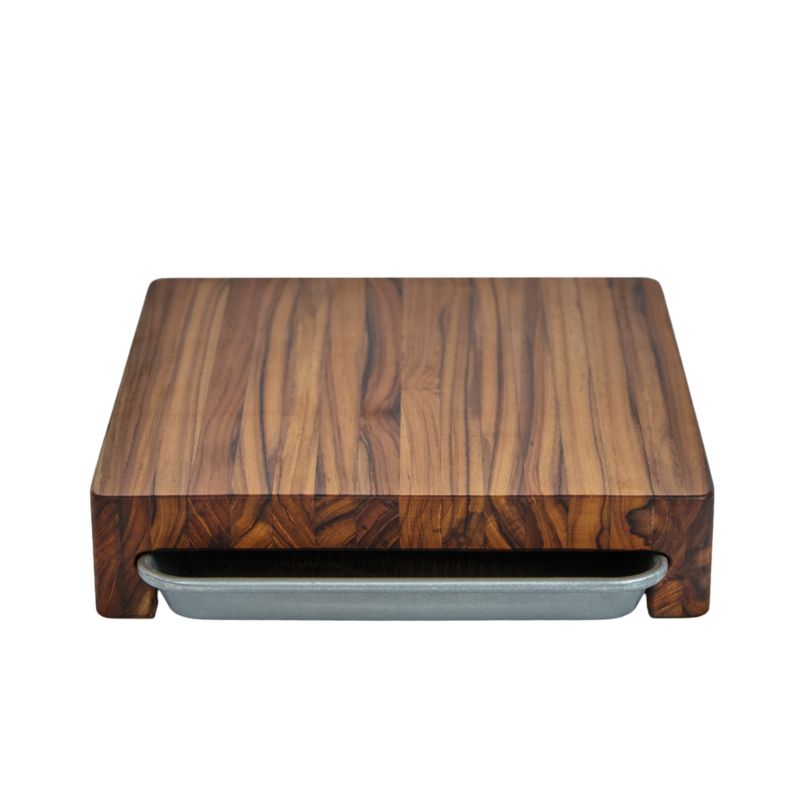 Prep to Pan Teak Edge-Grain Cutting Board with Quarter Sheet Pan - image 4 of 7