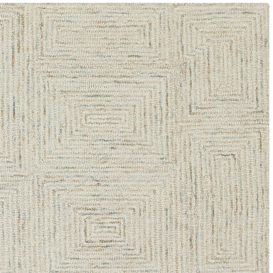 Crate&Barrel Presley Neutral Heathered Rug 12" sq. The Shops at