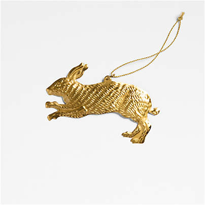 Pressed Metal Hare Christmas Tree Ornament