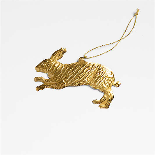 Pressed Metal Hare Christmas Tree Ornament