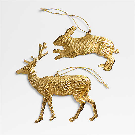 Pressed Metal Deer Christmas Tree Ornament