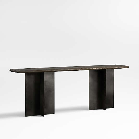 Preto Ebonized Ash Wood and Metal 80" Rectangular Console Table