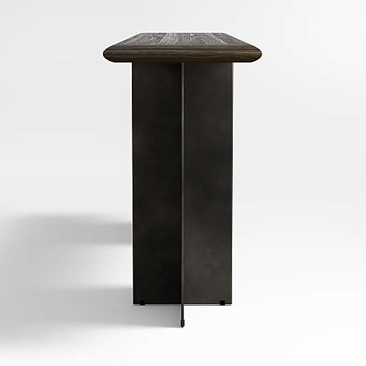 Preto Ebonized Ash Wood and Metal 80" Rectangular Console Table