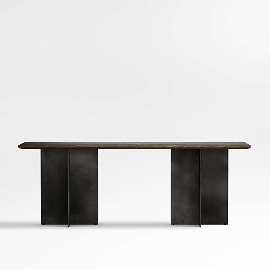 Preto Ebonized Ash Wood and Metal 80" Rectangular Console Table