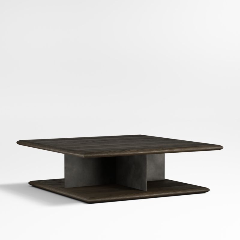 Preto Ebonized Ash Wood and Metal 50" Square Coffee Table - image 5 of 9