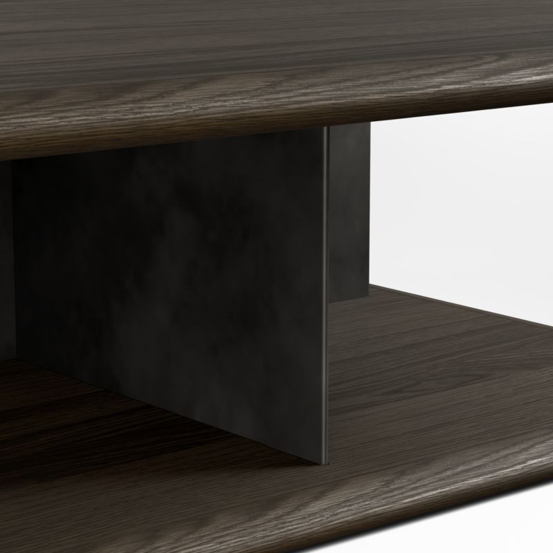 Preto Ebonized Ash Wood and Metal 50" Square Coffee Table - image 7 of 9