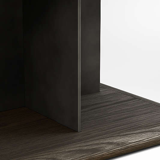 Preto Ebonized Ash Wood and Metal 22" Square End Table