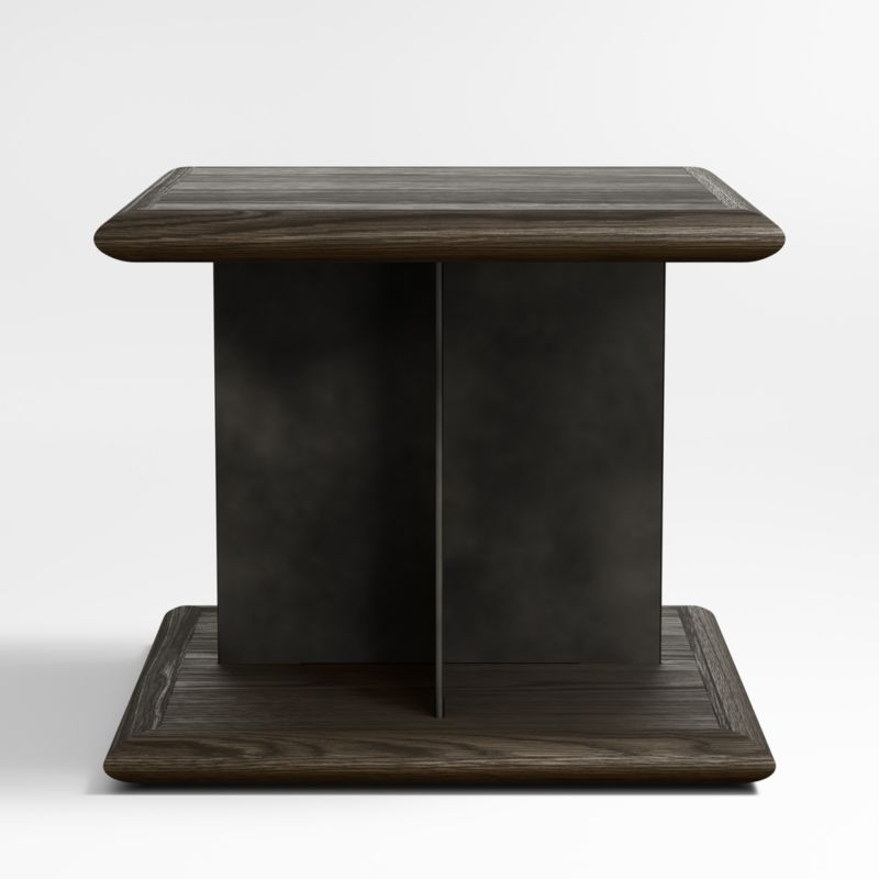 Viewing product image Preto Ebonized Ash Wood and Metal 22" Square End Table - image 1 of 7