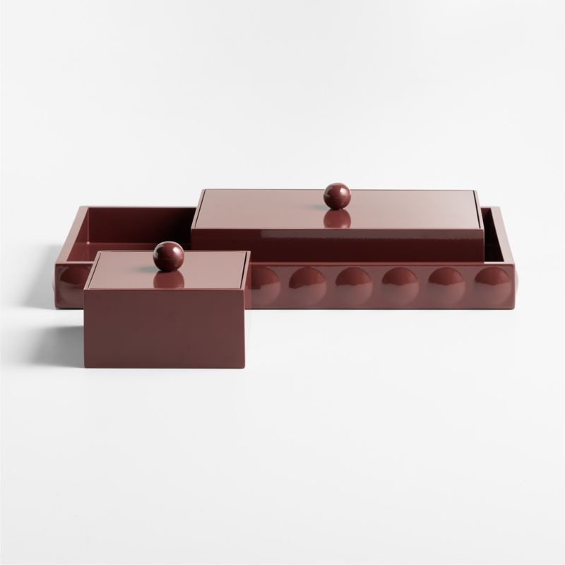 Perfect Set Burgundy Lacquer Rectangle Box by Venus Williams - image 1 of 5