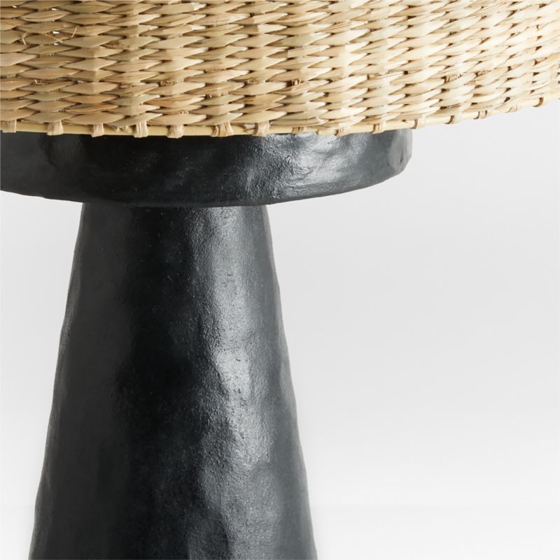 Black Ceramic Table Lamps with Woven Shade by Leanne Ford - image 5 of 7