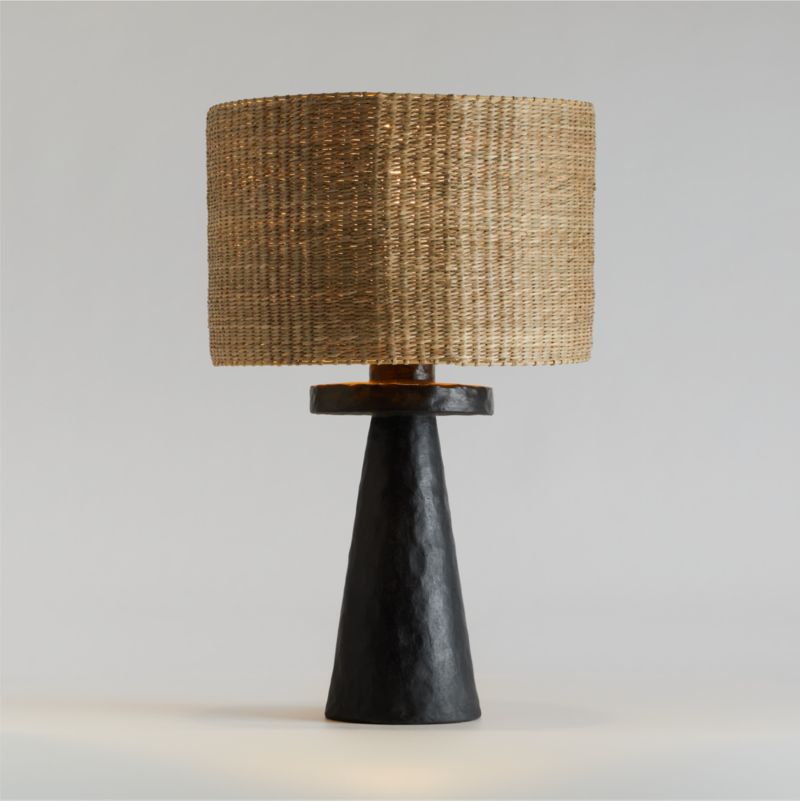 Black Ceramic Table Lamps with Woven Shade by Leanne Ford - image 0 of 7