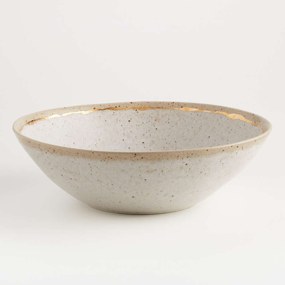 5 Quart Gold Conifer Ceramic Bowl