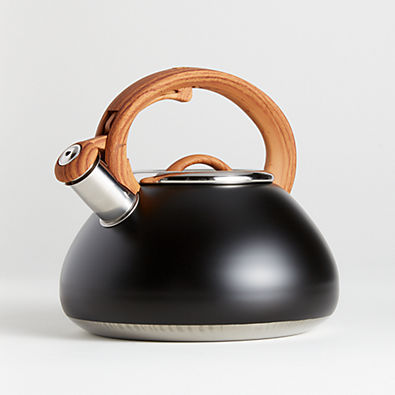 View Primula Matte Black Tea Kettle with Wood-Look Handle details