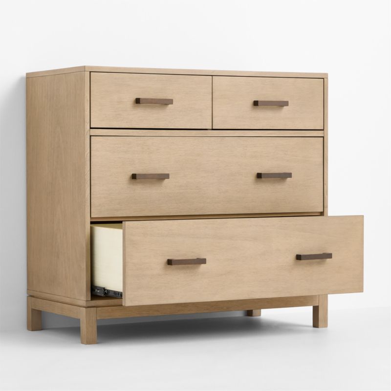 Parke 36" Weathered Natural Wood 4-Drawer Kids Dresser - image 3 of 10