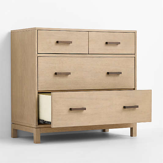 Parke 36" Weathered Natural Wood 4-Drawer Kids Dresser