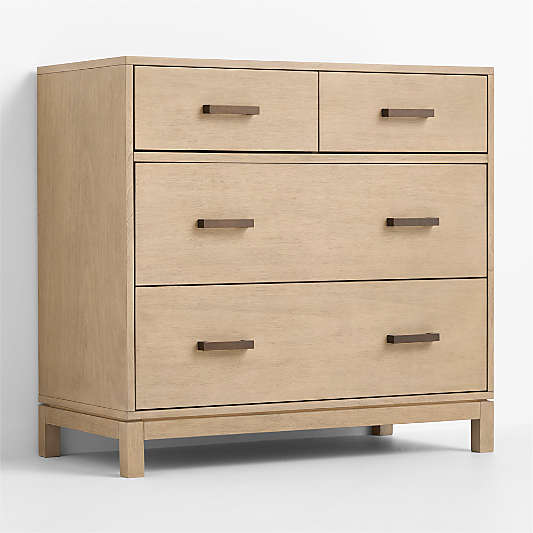 Parke 36" Weathered Natural Wood 4-Drawer Kids Dresser