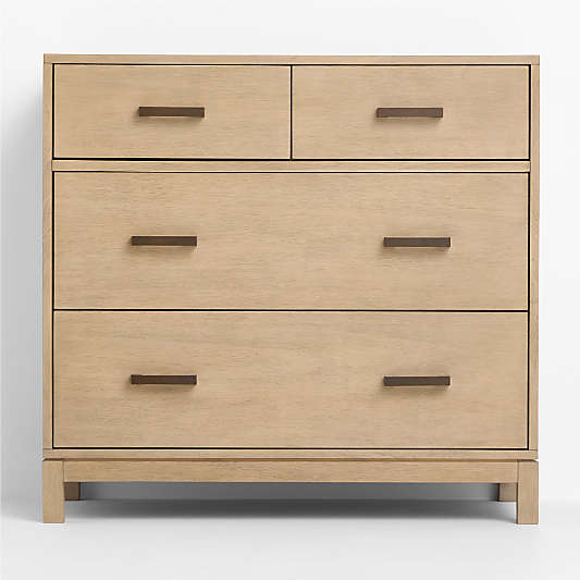 Parke 36" Weathered Natural Wood 4-Drawer Kids Dresser