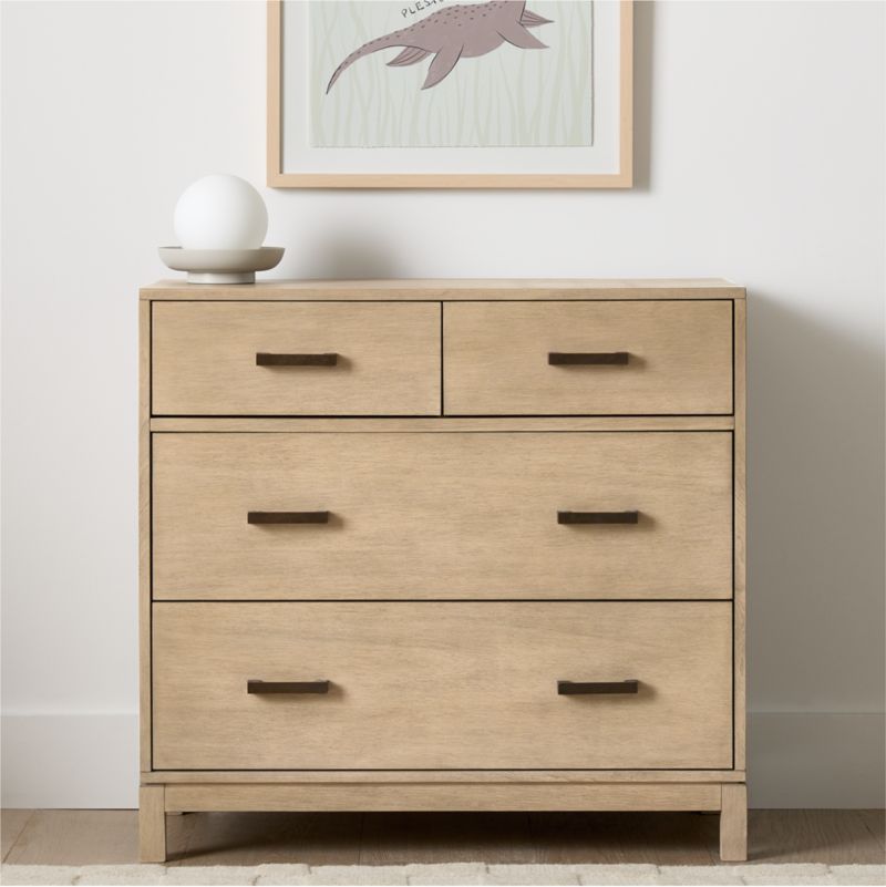 Parke 36" Weathered Natural Wood 4-Drawer Kids Dresser - image 1 of 10