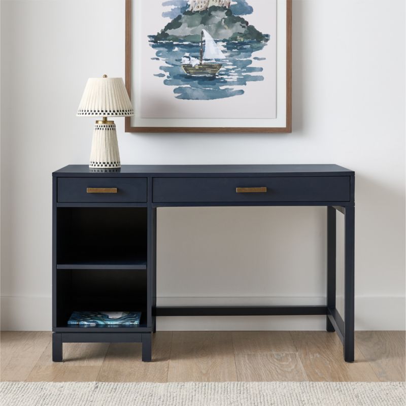 Parke Navy Blue Wood Kids Desk Hutch - image 1 of 8