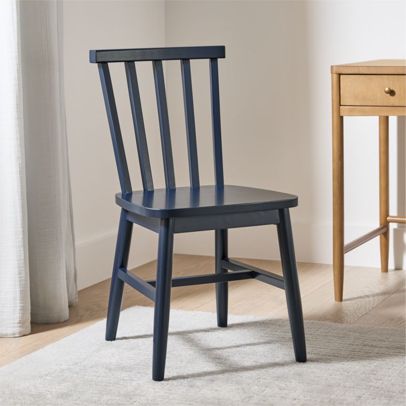 Parke Navy Blue Wood Kids Desk Chair - image 2 of 6