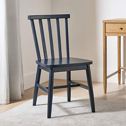 Parke Navy Blue Wood Kids Desk Chair