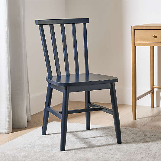 Parke Navy Blue Wood Kids Desk Chair