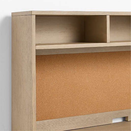 Parke Weathered Natural Wood 2-Drawer Kids Desk with Hutch
