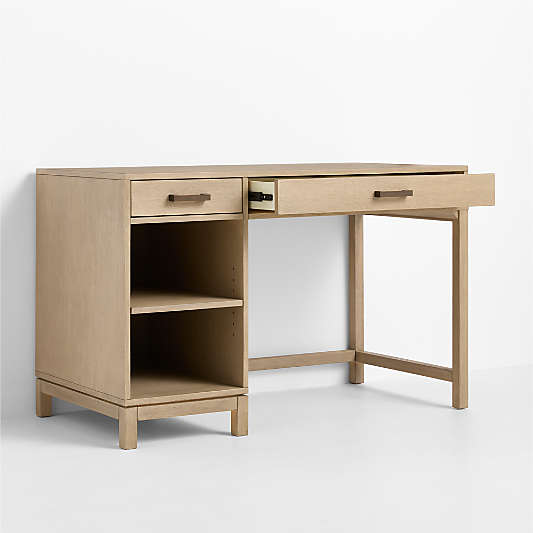 Parke 48" Weathered Natural Wood 2-Drawer Kids Desk