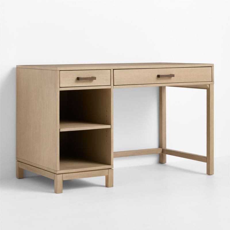 Parke Weathered Natural Wood 2-Drawer Kids Desk - image 1 of 7