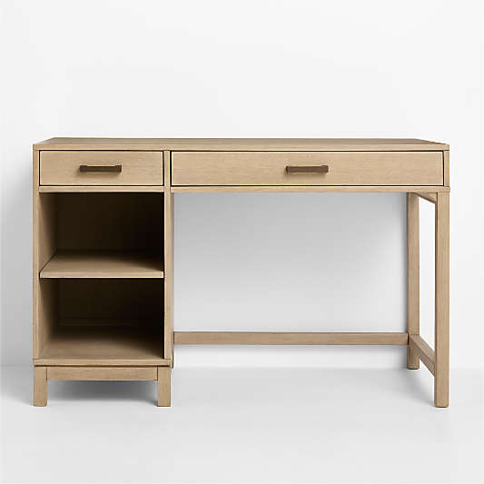 Parke 48" Weathered Natural Wood 2-Drawer Kids Desk