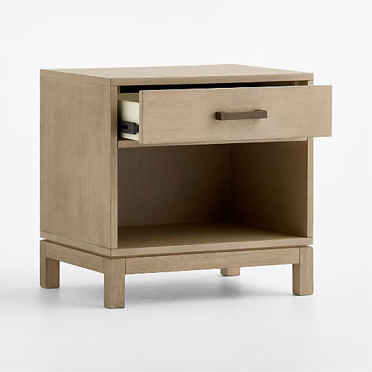 Parke 21" Weathered Natural Wood Kids Nightstand with Drawer