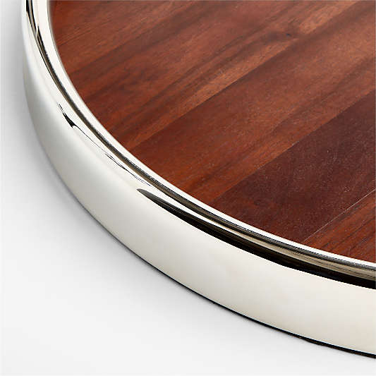 Parlour Wood & Metal Round Bar Tray